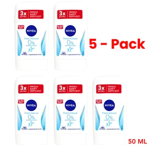 5x NIVEA Deo Stick Fresh Natural 50ml - Senza Alluminio - Protezione 48h - Foto 1 di 7