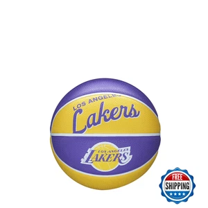 WILSON NBA Team Retro Mini Basketball - Los Angeles Lakers - Prestazioni all'aperto - Foto 1 di 7