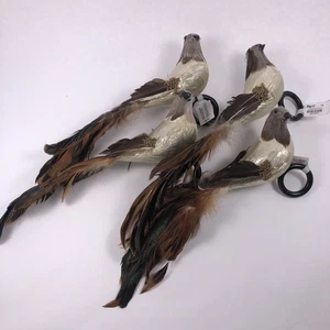 Pier 1 Imports 10" Braun Perlen & Gefiedert Vogel Serviettenringe Halter-NEU-4 - Bild 1 von 6