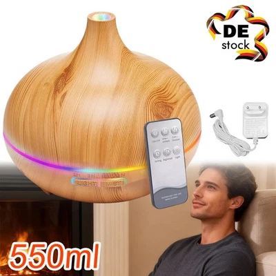 550ML Ultrasonic Humidifier Aroma Diffuser Diffuser Humidifier 7 LED Light~ - Image 1 of 4