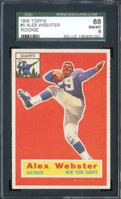 1956 Topps #5 Alex Webster SGC 8 (RC) NY Giants *DS16088 - Image 1 of 2