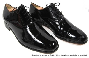 MENS GRENSON England BLACK PATENT LEATHER DRESS SHOES SZ 14 G US, 13 UK - Picture 1 of 9