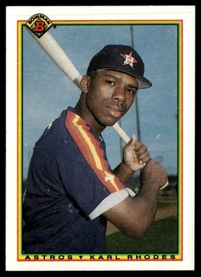 1990 Bowman Karl Rhodes RC Houston Astros #79 - Image 1 of 2