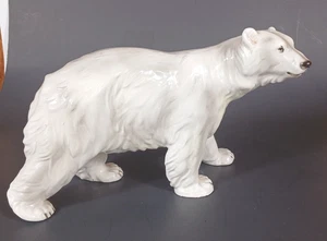 Vintage WIEN KERAMOS Porcelain Polar Bear LARGE 11” Sculpture Vienna Austria - Picture 1 of 9