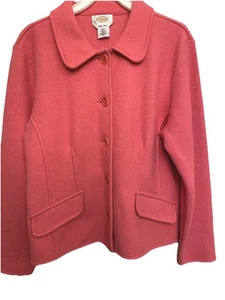 Talbots Alpaca Blend Coral Pink Jacket XL - Picture 1 of 5