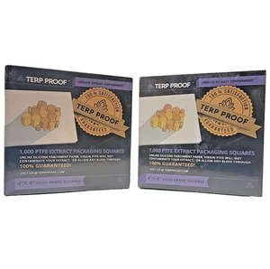 Terp Proof (Menge 2) 1000 4"x4" Lebensmittelqualität PTFE Extrakt Verpackung Quadrate - Bild 1 von 5