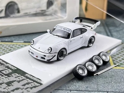 Porsche 911 964 RWB branco escala 1:64 carroceria larga modelo fundido personalizado liga - Imagem 1 de 4