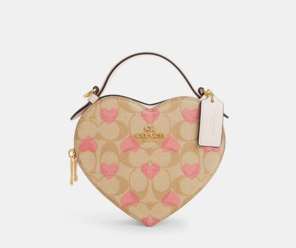 coach Heart Crossbody In Signature Canvas With Heart Print CP021