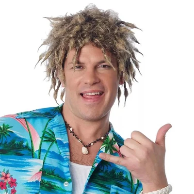 Peluca Disfraz Surfer Adulto Rubia Sucia Foto 1 de 4