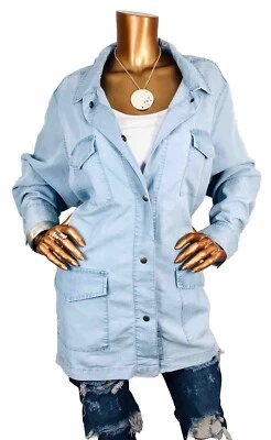 Top Catherines 2X Plus Nuevo con Etiquetas $69 Denim Camisa Abotonada Larga Slvs Bolsillos en la Cadera Foto 1 de 4