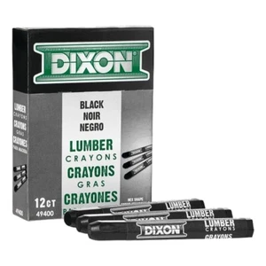 DIXON LUMBER CRAYONS 12 PACK BLACK #49400 HEX SHAPE FAST SHIPPING!!! 6846588 - Picture 1 of 1