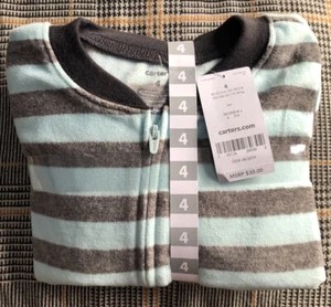 2 Carter’s Fleece Footed Pajama Size 4/4T Boy - Picture 1 of 4