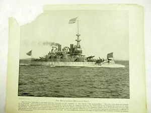 USS Massachusetts (BB-2) Six Turret Guns Four 13" Four 8" Two 6" 1896 - Picture 1 of 4