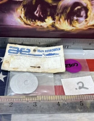 VINTAGE TEAM ASSOCIATED FLAT WASHERS 2pc. Aluminum-NEW- - Image 1 of 3