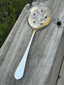 Vintage Slotted Acorn Slotted Spoon Sheffield England Silver Plate Pierced - Picture 1 of 6