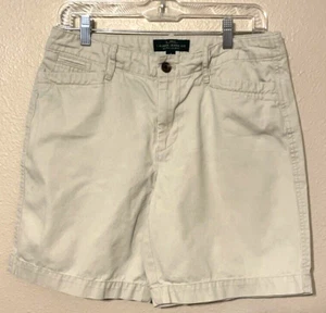 Ralph Lauren Jeans Co Shorts Womens Size 8 Beige Khaki Chino Walking 100% Cotton - Picture 1 of 7
