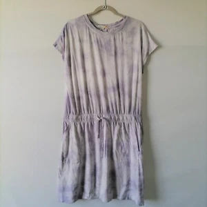 C&C California Womens Purple Tie Dye Jumper Dress Tie Waist T Shirt Size L - Picture 1 of 7