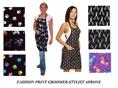Stylist Wear Groomer Barber PRINT APRON Water,Hair&Stain Resistant Smock Bib