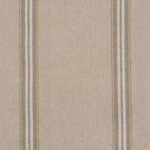 Donan Stripe Fabric White 100% French Cotton Grain Sack Style Curtain Upholstery - Picture 1 of 7