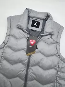Men's Medium Jordan 550 Fill Down Vest Gray Full Zip 682805 012 Zip Pockets - Picture 1 of 16