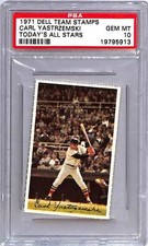 1971 DELL TODAY'S TEAM STAMPS   CARL YASTRZEMSKI ALL STARS PSA 10 19795913