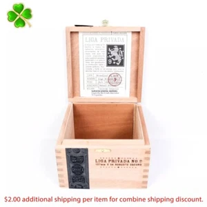 Liga Privada Robusto Oscuro No. 9 Empty Wood Cigar Box 6" x 6" x 4" - Picture 1 of 12