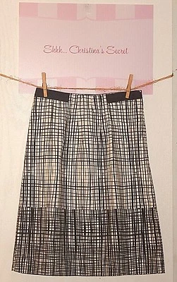  Новый WORTHINGTON эластичная юбка хлопок с подкладкой слоновой кости черный в полоску размер 6   - Изображение 1 из 3