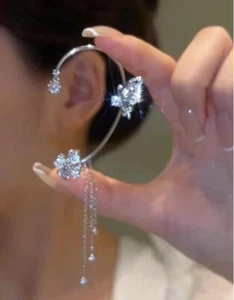 Nuevo pendiente de joyería de hoja de mariposa de circón con clip sin perforación - Imagen 1 de 4