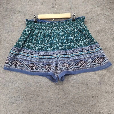 Pantalones Cortos Maurices Mujer XL Bolsa de Papel Azul Verde Pull On Foto 1 de 4