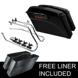 Saddlebag 6x9" Speaker Lid & Conversion Bracket Kit Fit For Harley Softail 84-17 - Bild 1 von 14