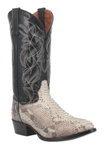 BOTAS VAQUERAS DAN POST PARA HOMBRE GENUINAS PIEL DE SERPIENTE PITÓN NATURAL 10.5 D DP3036 NUEVAS - Imagen 1 de 7