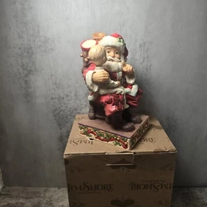 Père Noël Enesco Jim Shore Rockwell avec enfant sur les tours 6004485 courrier du samedi soir - Photo 1/7