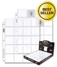 (20) BCW 2x2 Coin Pocket Album Pages for 2x2 Coin Flips Binder Sheets FREE SHIP!