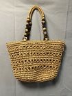 Cappelli Straworld Beaded Straw Bag Zip Close 3 inner pockets roughly 17” x 11”