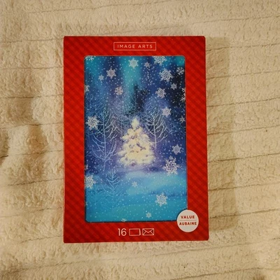 Image Arts Outdoor Natureza Árvore de Natal Branca Floco de Neve Azul Claro/Escuro 16ct - Imagem 1 de 2