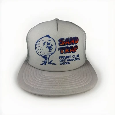 Vintage Sand Trap Hat Private Golf Club 80s Trucker Cap Ogden, Utah Speedway - Image 1 of 4