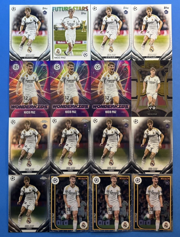 Лот товаров Нико Пас - 2023-24 Topps UEFA Chrome (16) карточка дебютанта - Аргентина - Комо - Изображение 1 из 1