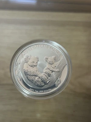Moneda de koala y bebé Australia 2011 1 oz .999 prueba plata en cápsula prueba BU Foto 1 de 2
