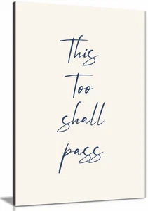 This Too Shall Pass Framed Canvas Print, Pictures for Home Walls Decor - Picture 1 of 6