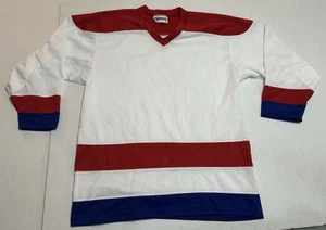 Camiseta deportiva de hockey KOBE vintage en blanco pequeña blanca/roja/azul colores Washington Capitals - Imagen 1 de 14