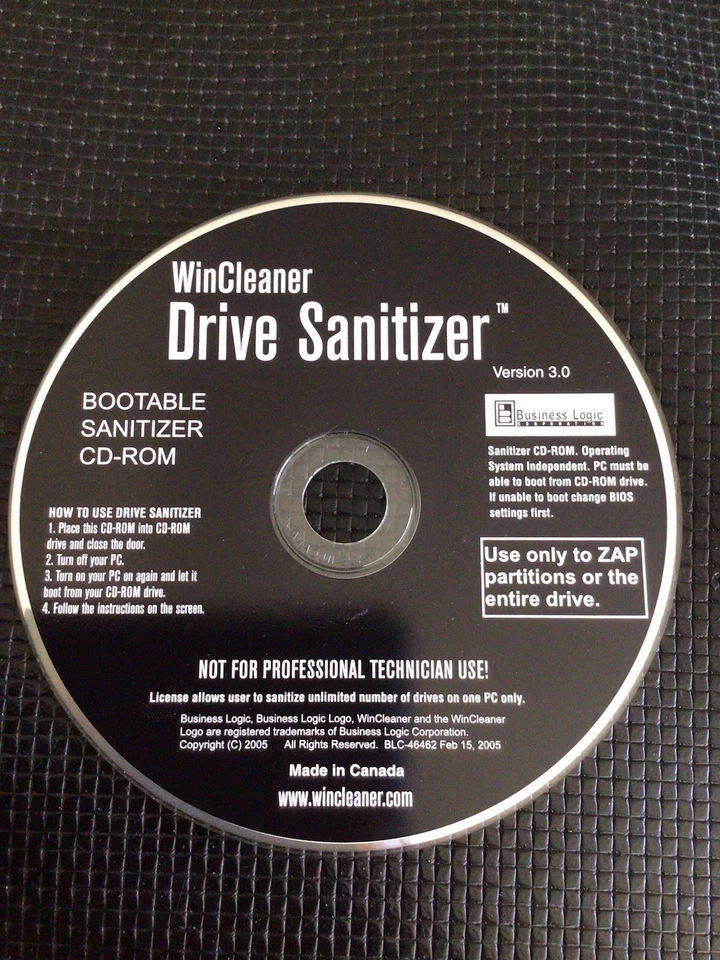 Win cleaner Drive Sanitizer, Bootable Cd,Data Erasing Cd - Image 1 of 1