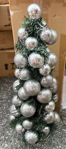 Pottery Barn Lit VIntage Silver Ornament Faux Pine Tree 19.5 inches Christmas - Picture 1 of 1