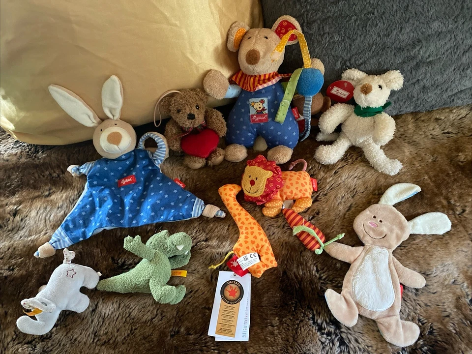 Sammlung 10 X Sigikid Steiff Bären Schmusetuch Krokodil Giraffe Spieluhr Löwe - Bild 1 von 4