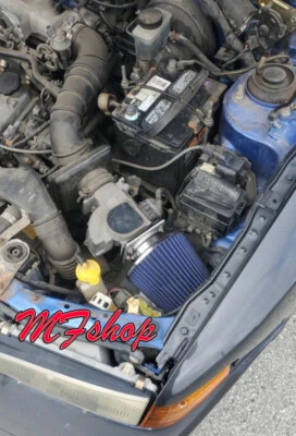 BLUE Air Intake Filter + MAF Sensor Adapter For 1986-1994 Mazda 323 1.6L 1.8L - Image 1 of 4