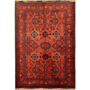 Handmade (3'5" x 5') Rust Oriental Afghan Khal Mohammadi Wool Rug - Picture 1 of 10