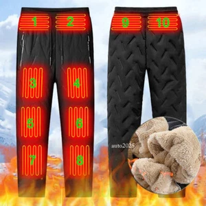 Heating Pants Men Women Elastic Waist Electric USB Heated Work Pants Trousers - Picture 1 of 26