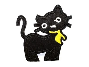 Cat Kitten Cloth Yellow Iron-On Patch Miniblings Animal 60x50mm - Picture 1 of 2