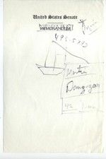 c1977 ORIGINAL TED KENNEDY CONGRESS DOCUMENT DRAWING MARTIN