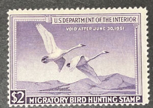 Travelstamps: US Duck Stamps Scott #RW17 Mint OG H 1950 $2