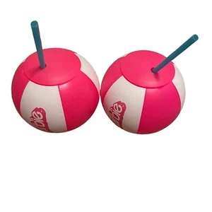 Paar Barbie Film Strand Ball Trinkbecher mit Strohhalmen Kino exklusiv rosa - Bild 1 von 9